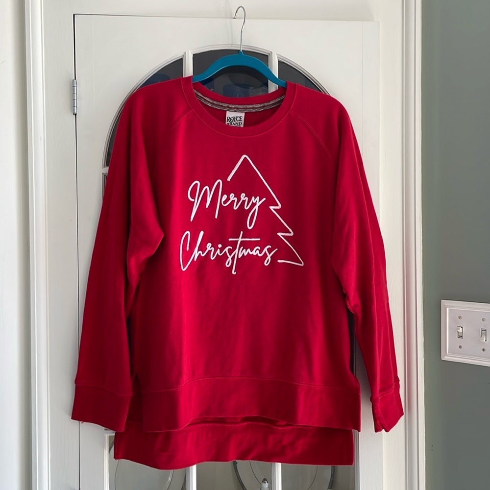 Red "Merry Christmas" Graphic Sweatshirt - Women